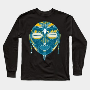 Retro Wave African Mask 2 Long Sleeve T-Shirt